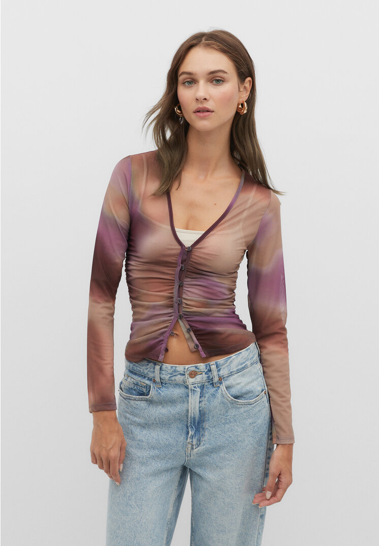 

Stradivarius Tüllbluse Hellbeige S