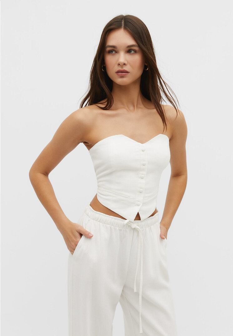 

Stradivarius Bustier-Top Weiß L
