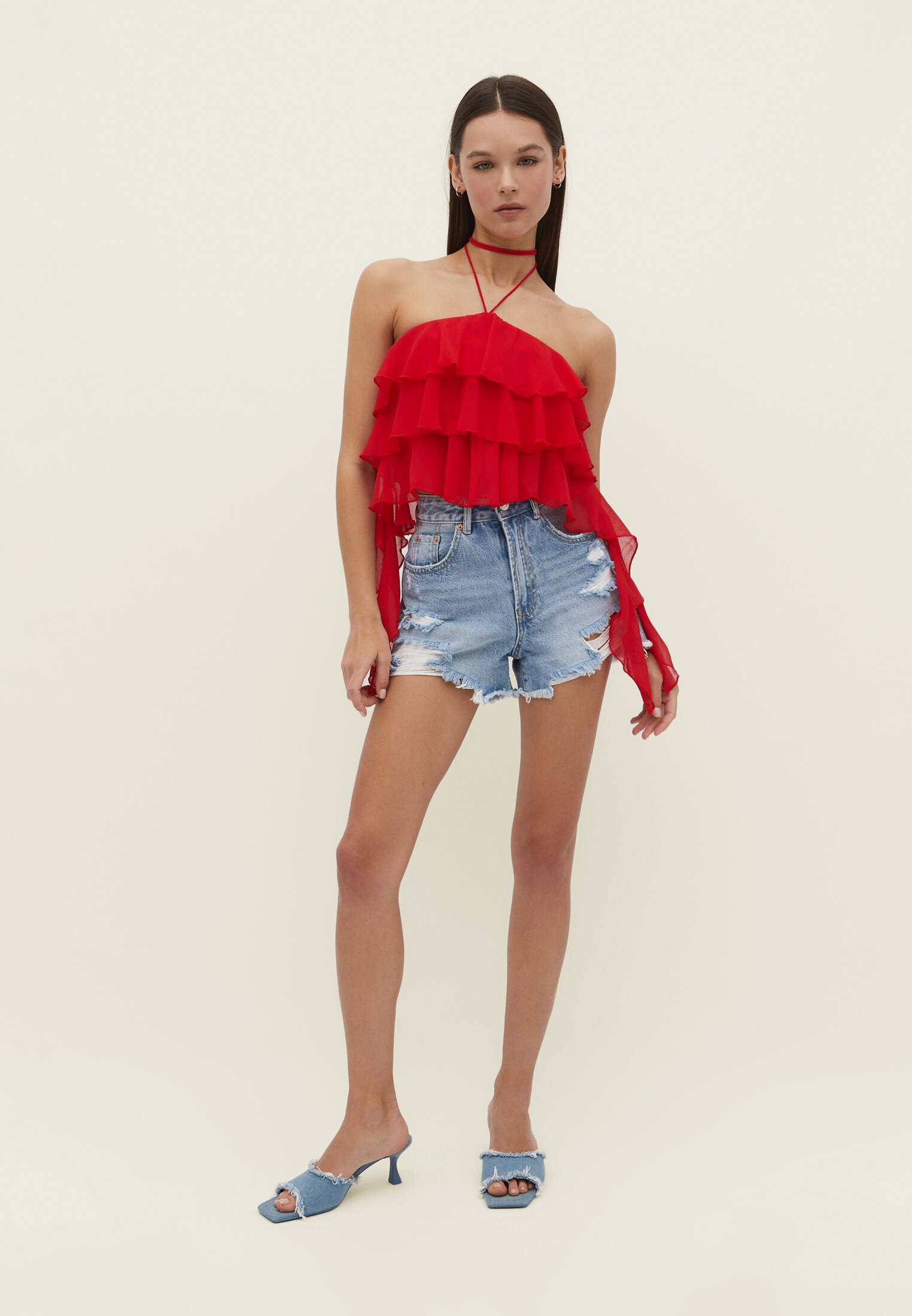 Ruffle clearance halter top