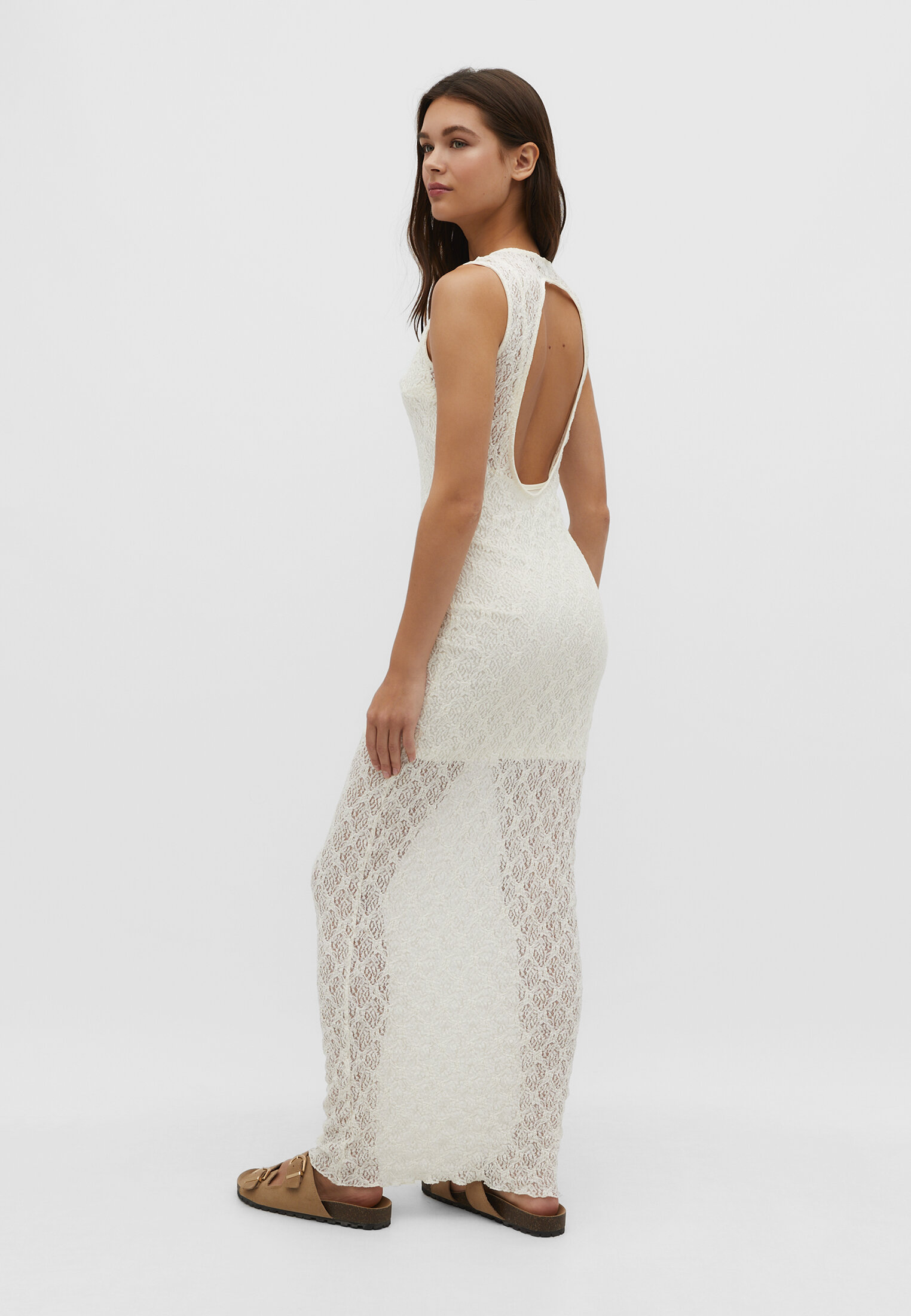 Open back 2025 white lace dress