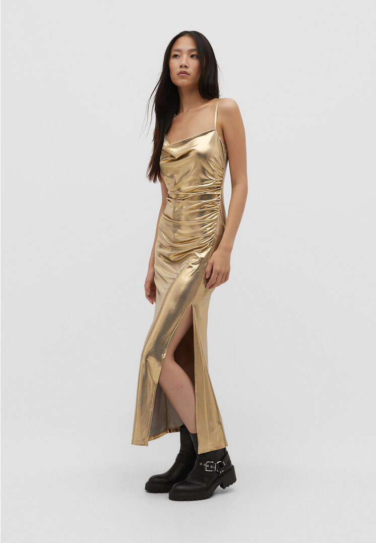 Gold cheap strappy dress