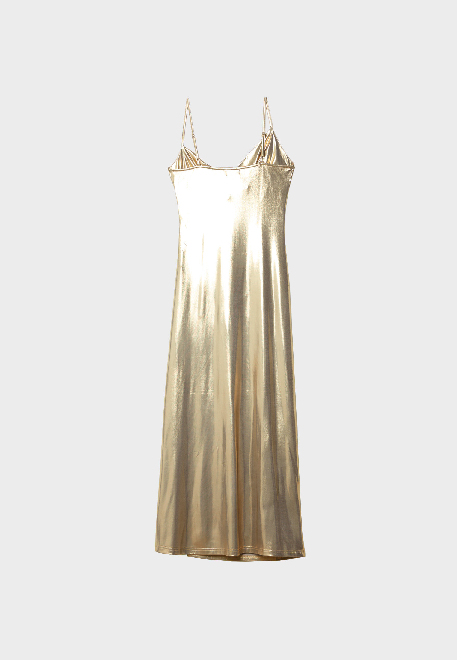 Gold strappy outlet dress