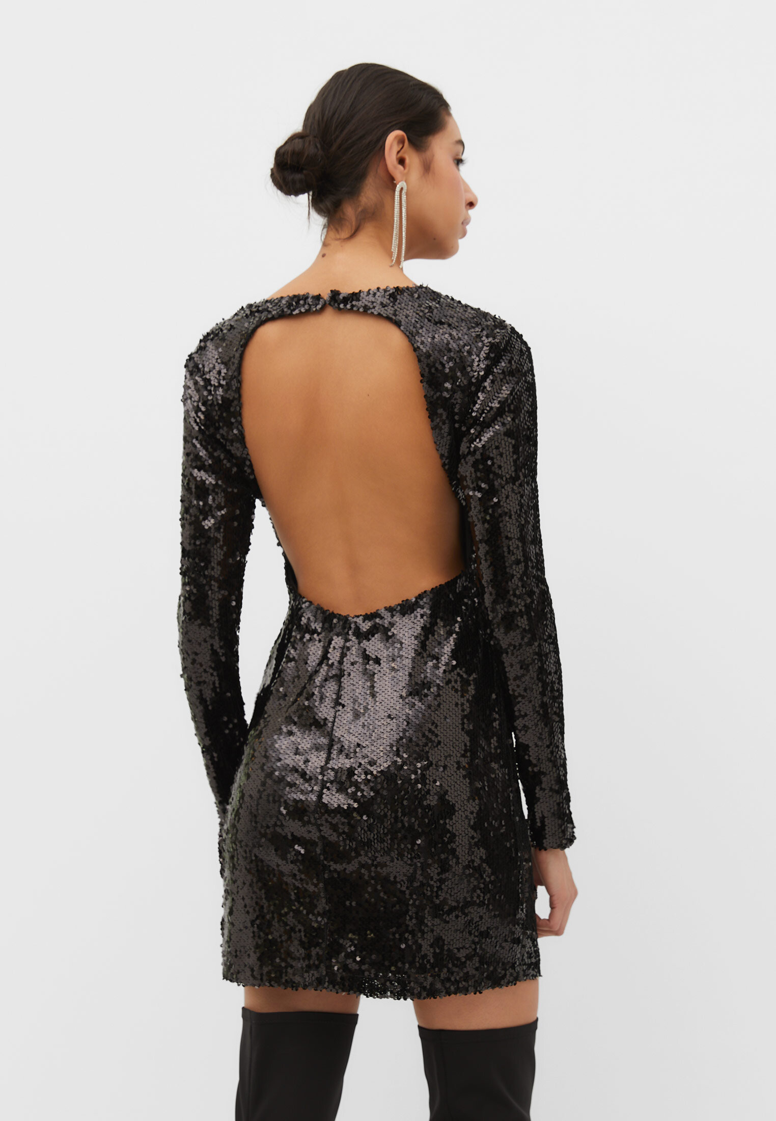 Open back outlet cocktail dress