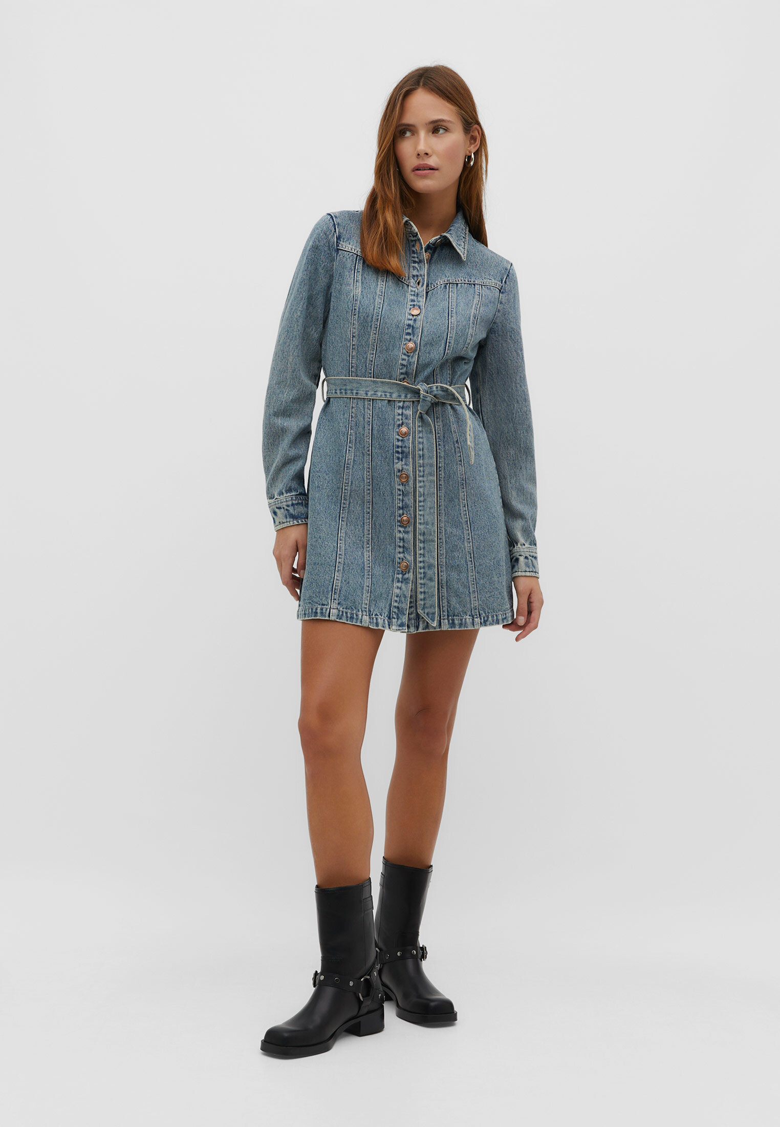 Robe en jean discount stradivarius