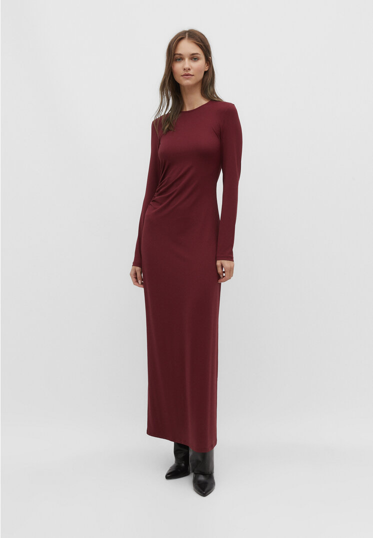

Stradivarius Körpernah geschnittenes Kleid mit Raffung Granatrot S