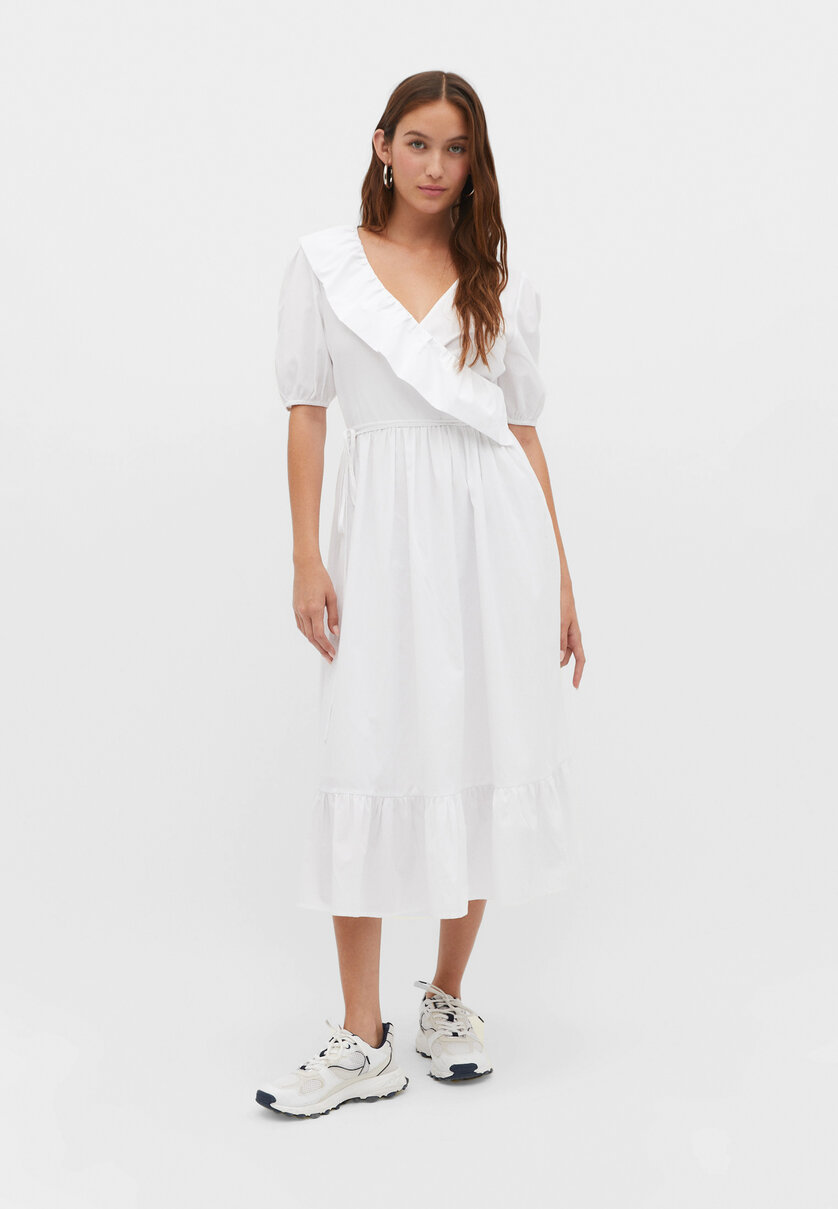 Ruffled midi dress