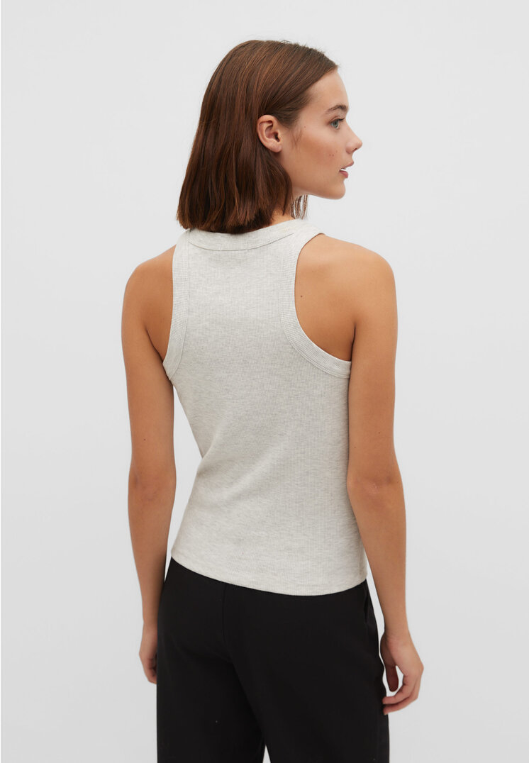 Everyday Essential White Ribbed Racerback Tank Top
