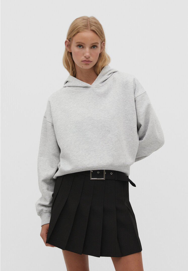 

Stradivarius Cropped-Hoodie Grau Melange XS