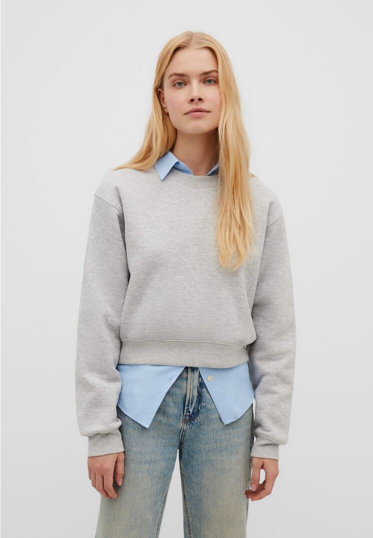 

Stradivarius Basic-Sweatshirt im Cropped-Stil Grau Melange M