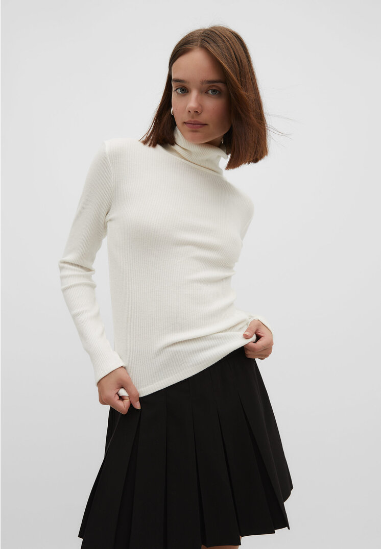 Stradivarius Bluzka z golfem Ecru XL