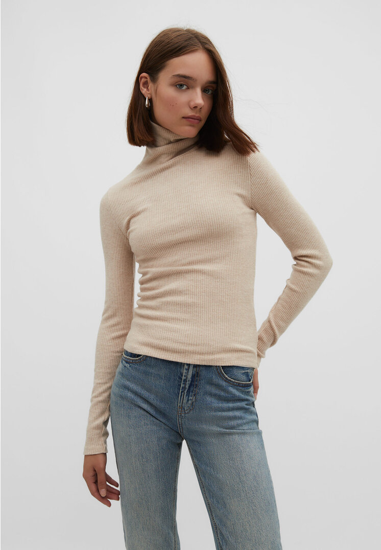 

Stradivarius Bluzka z golfem Szary XS
