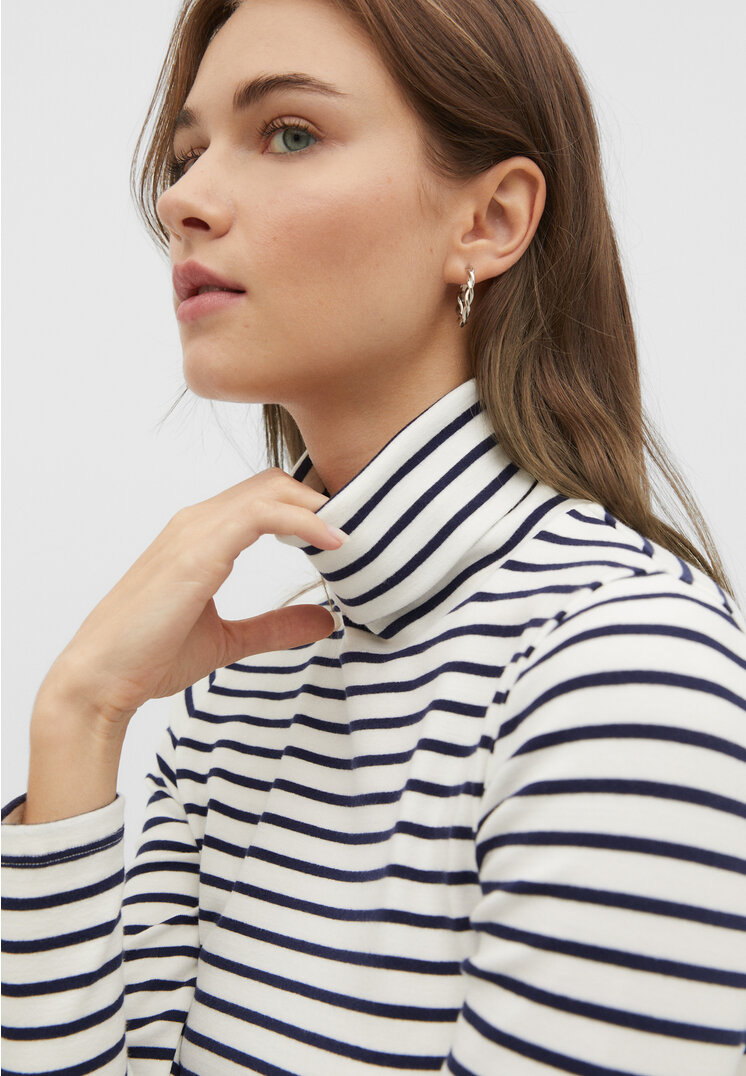 Striped turtleneck top womens sale