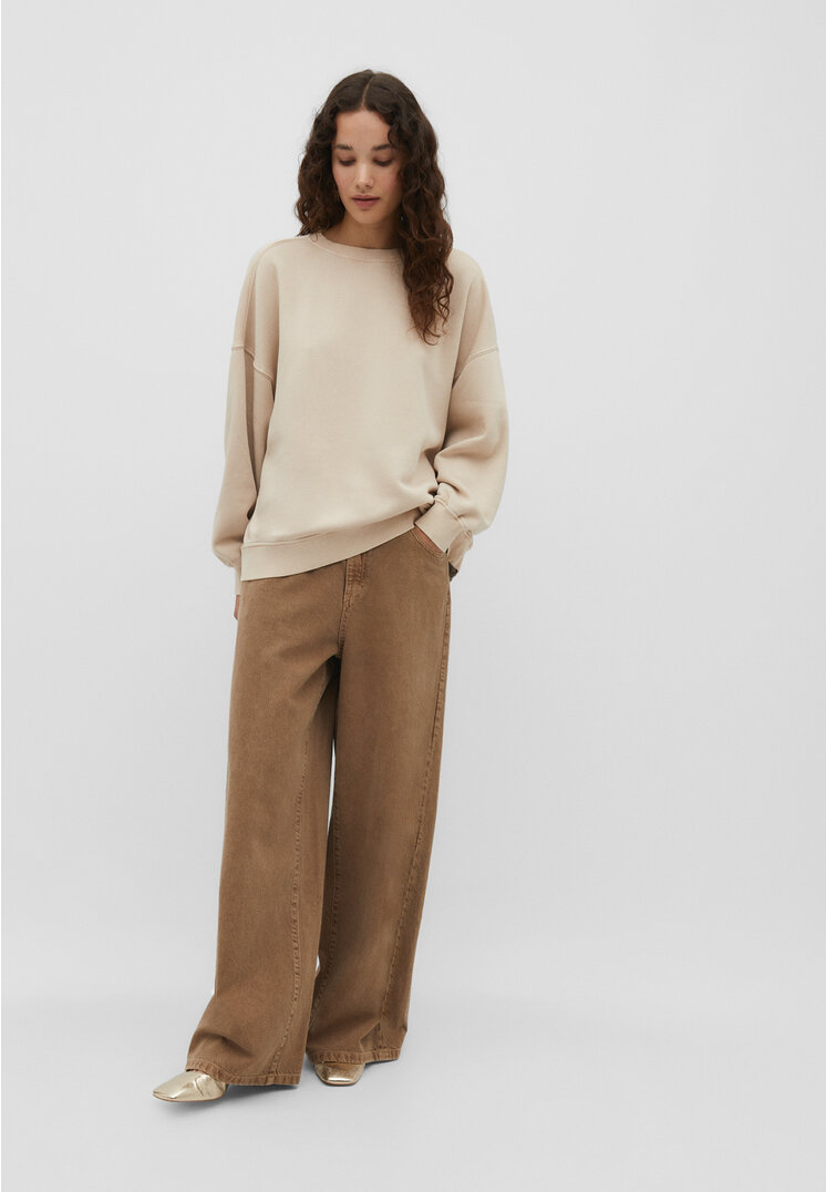 

Stradivarius Bluza oversize z efektem sprania Szary S