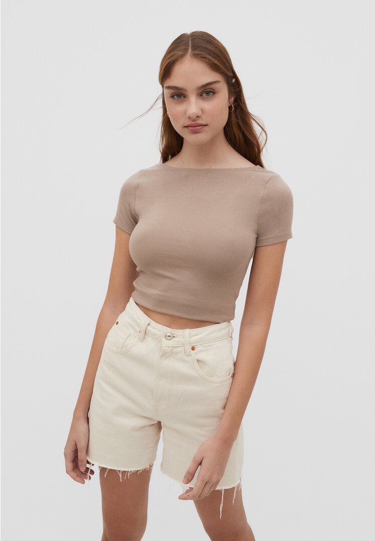 

Stradivarius Rückenfreies Shirt Camel S
