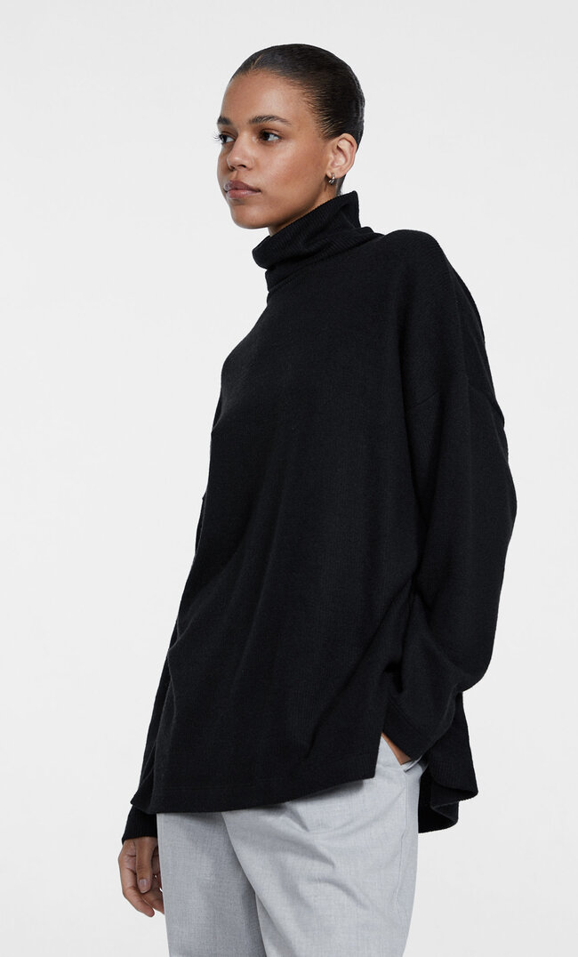

Stradivarius Mechata koszulka oversize Czarny XL