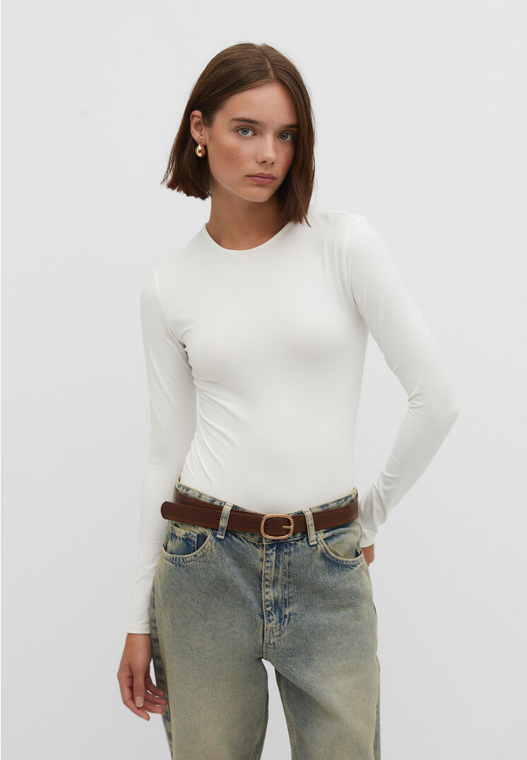 

Stradivarius Basic-Body aus Polyamid Ecru L
