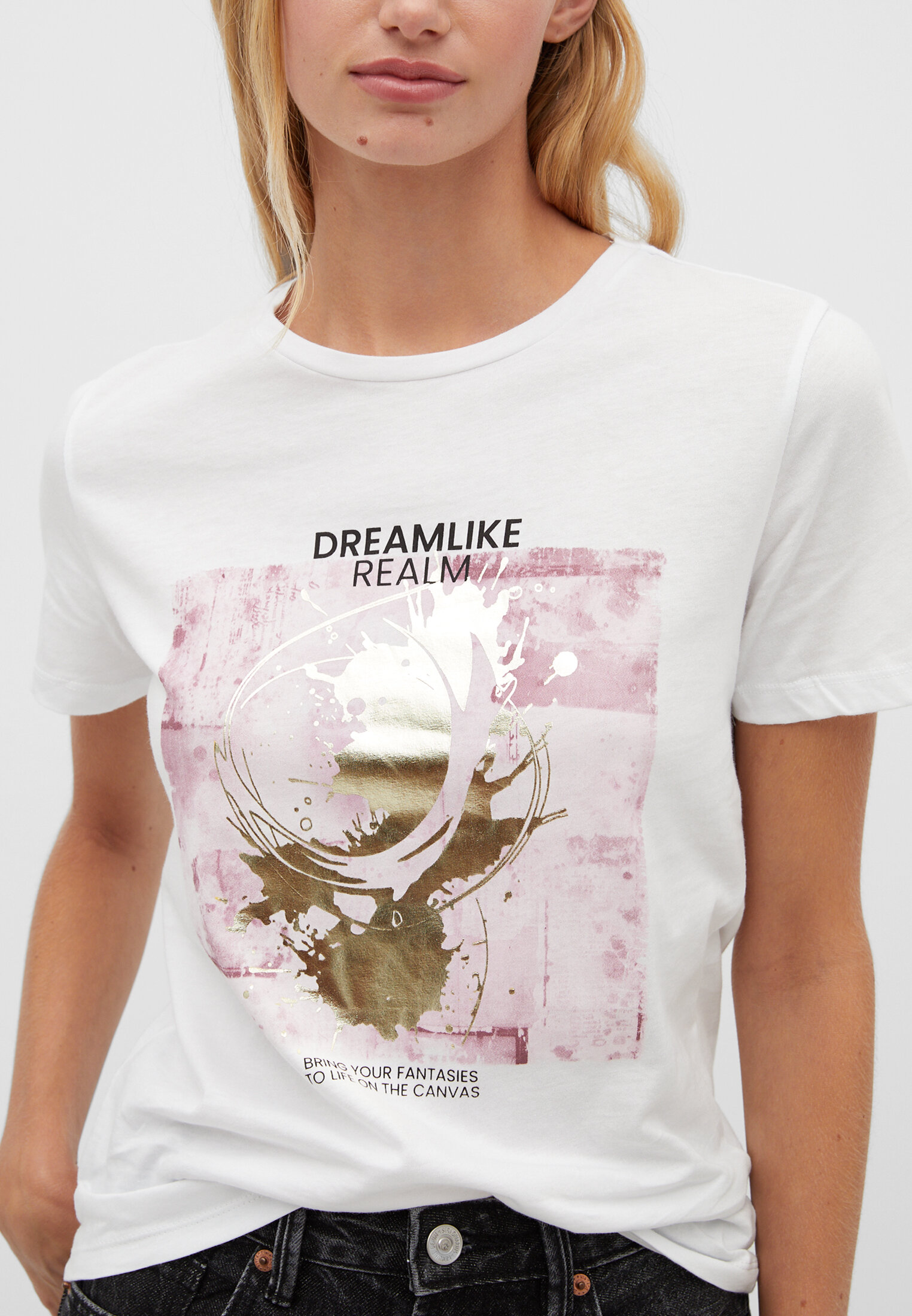 Shiny graphic T-shirt - Women's fashion | Stradivarius United States