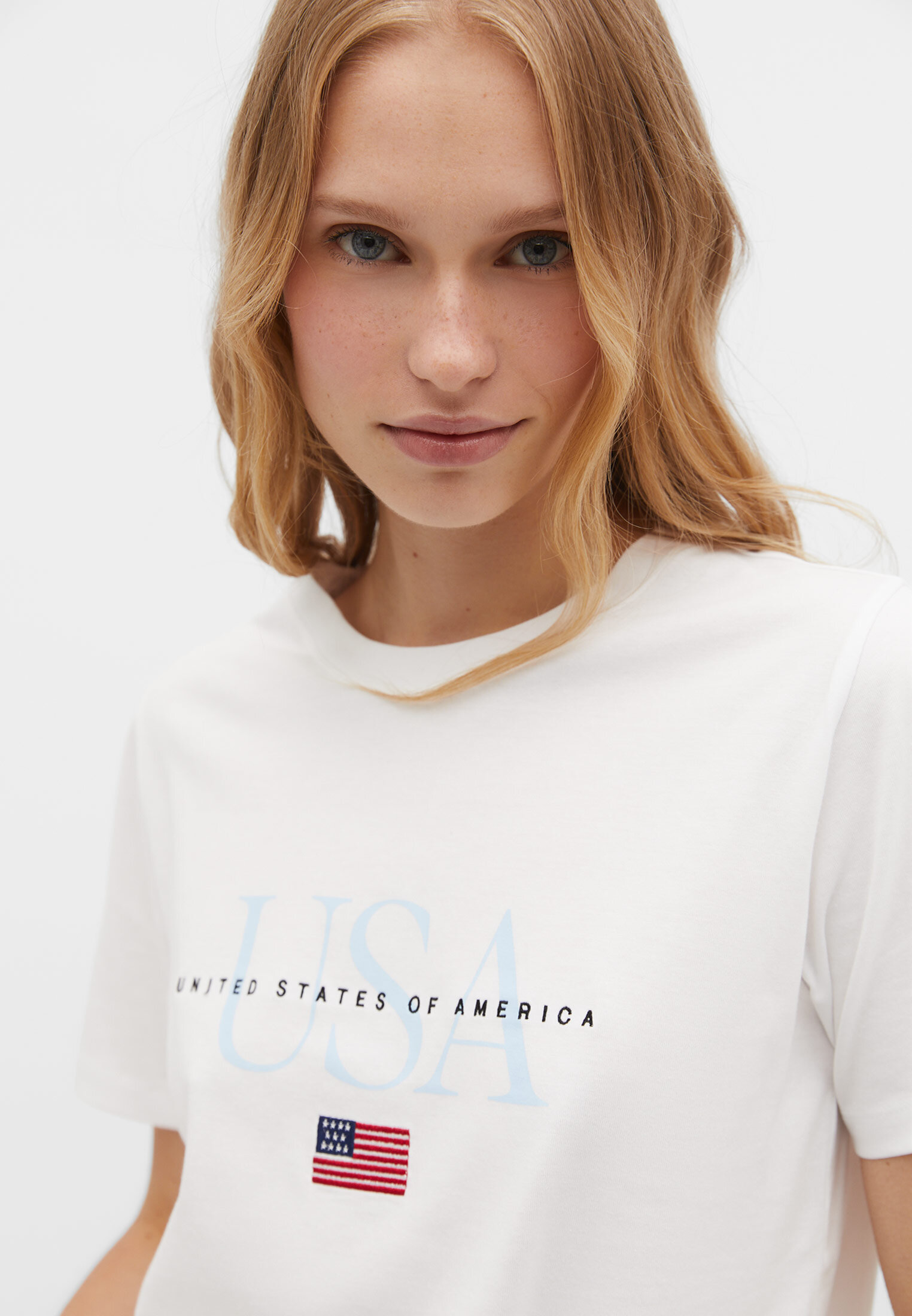 Embroidered USA T shirt