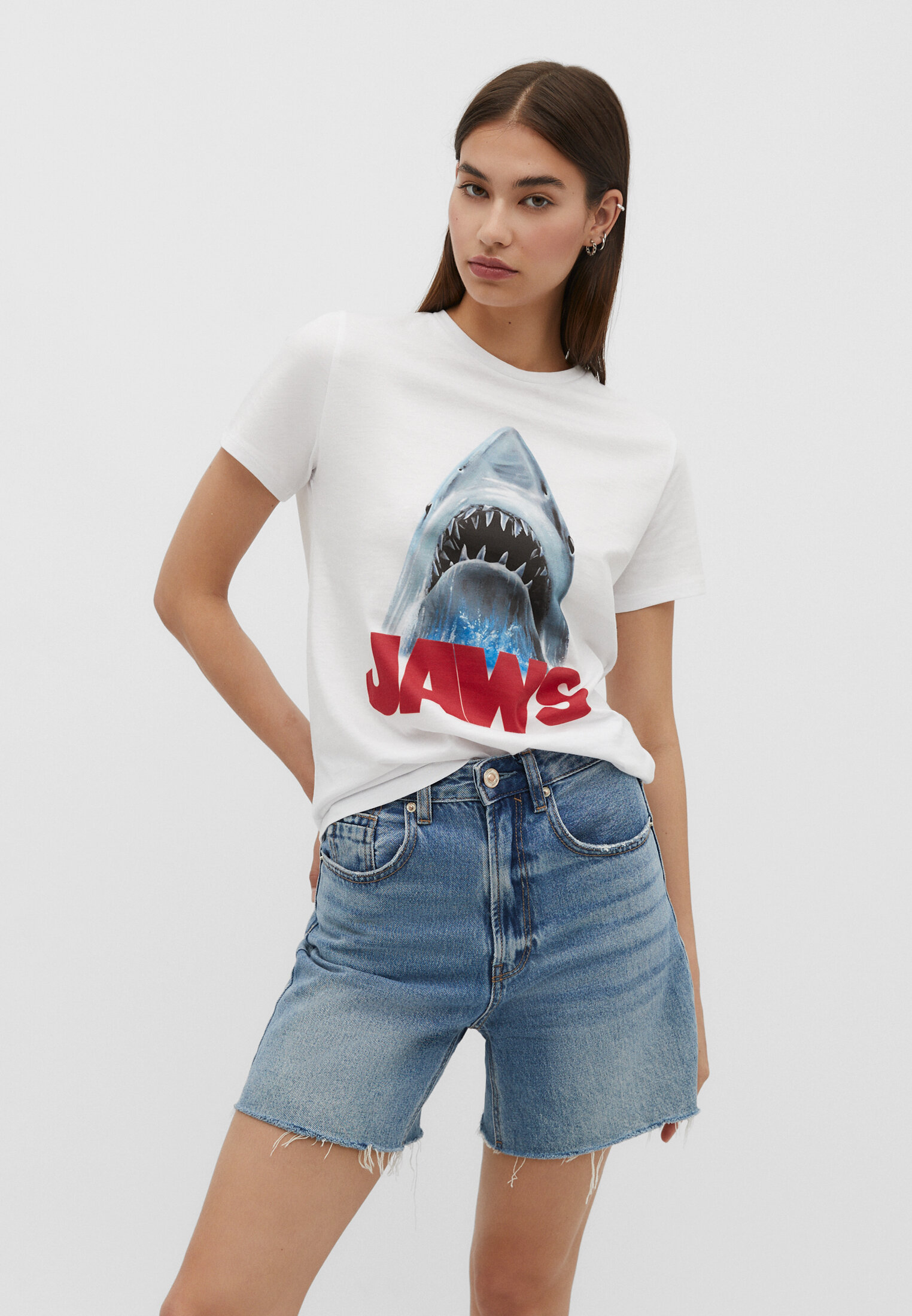 Jaws license T shirt Women s fashion Stradivarius United States