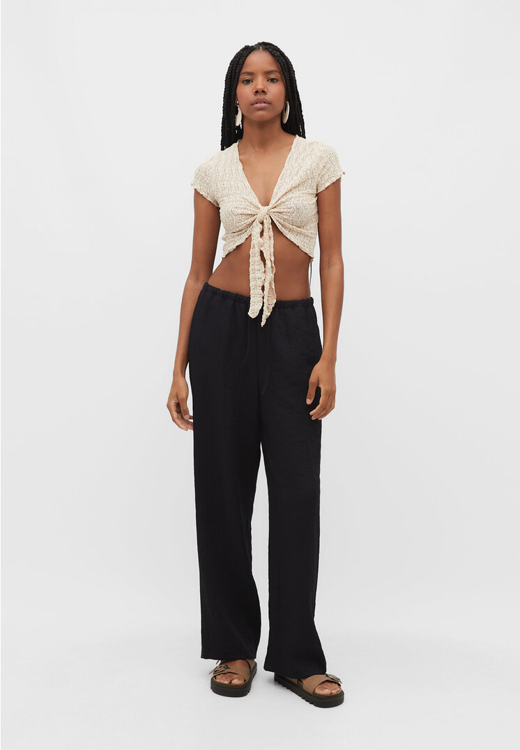 

Stradivarius Bolero mit Spitzenkante Steingrau XS