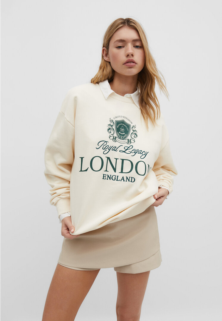 

Stradivarius Bluza Old School Szary XL