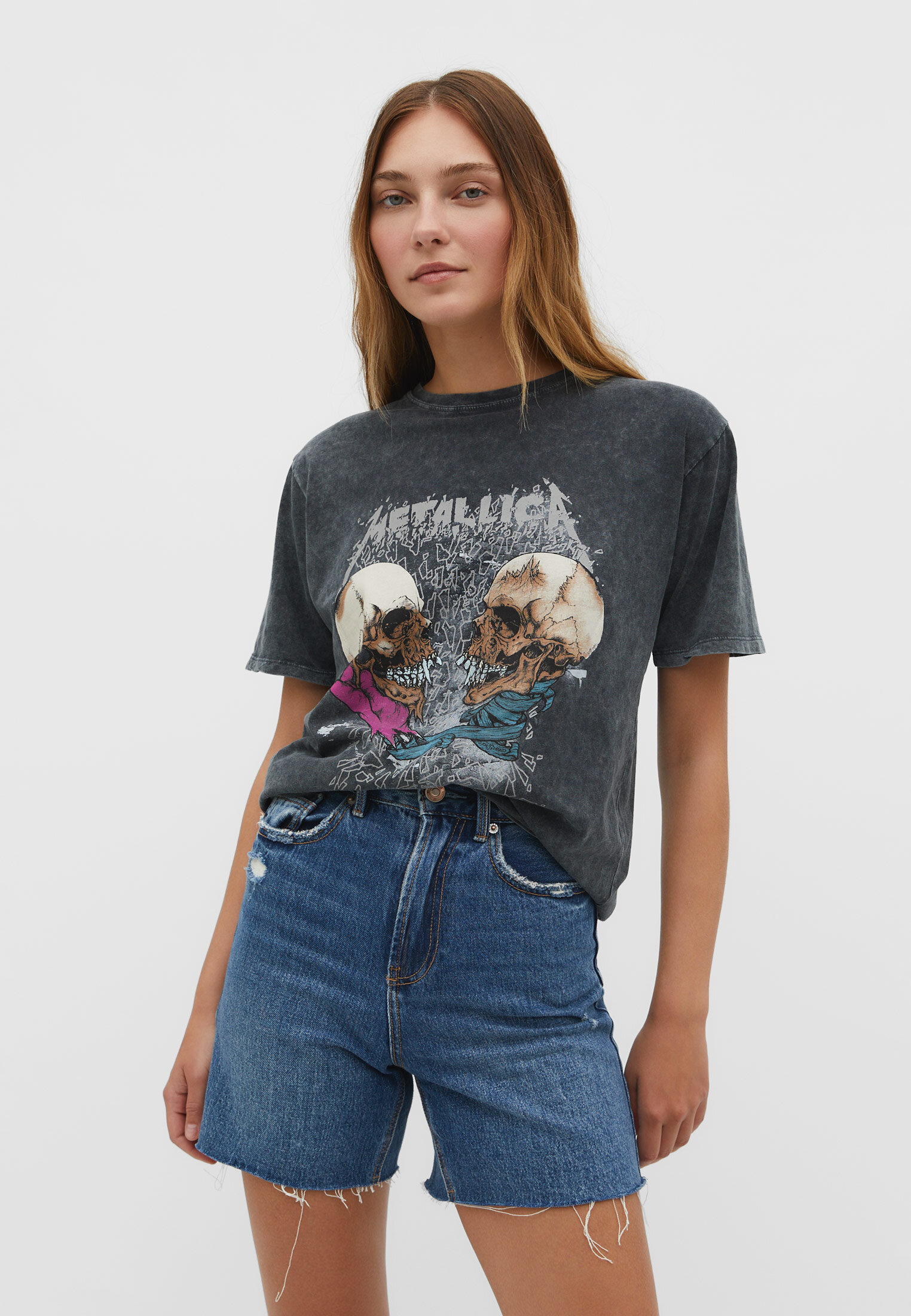 Metallica T shirt Women s fashion Stradivarius Worldwide