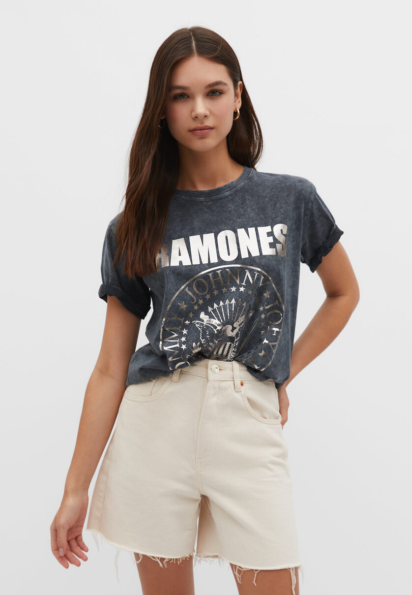 Ramones-Shirt mit Glitzer