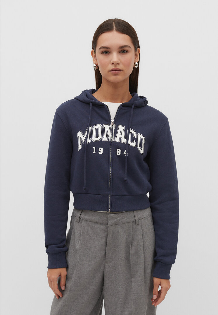 

Stradivarius Krótka bluza z nadrukiem Morski M