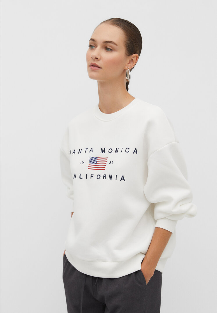 

Stradivarius Sweatshirt mit Flagge Ecru L