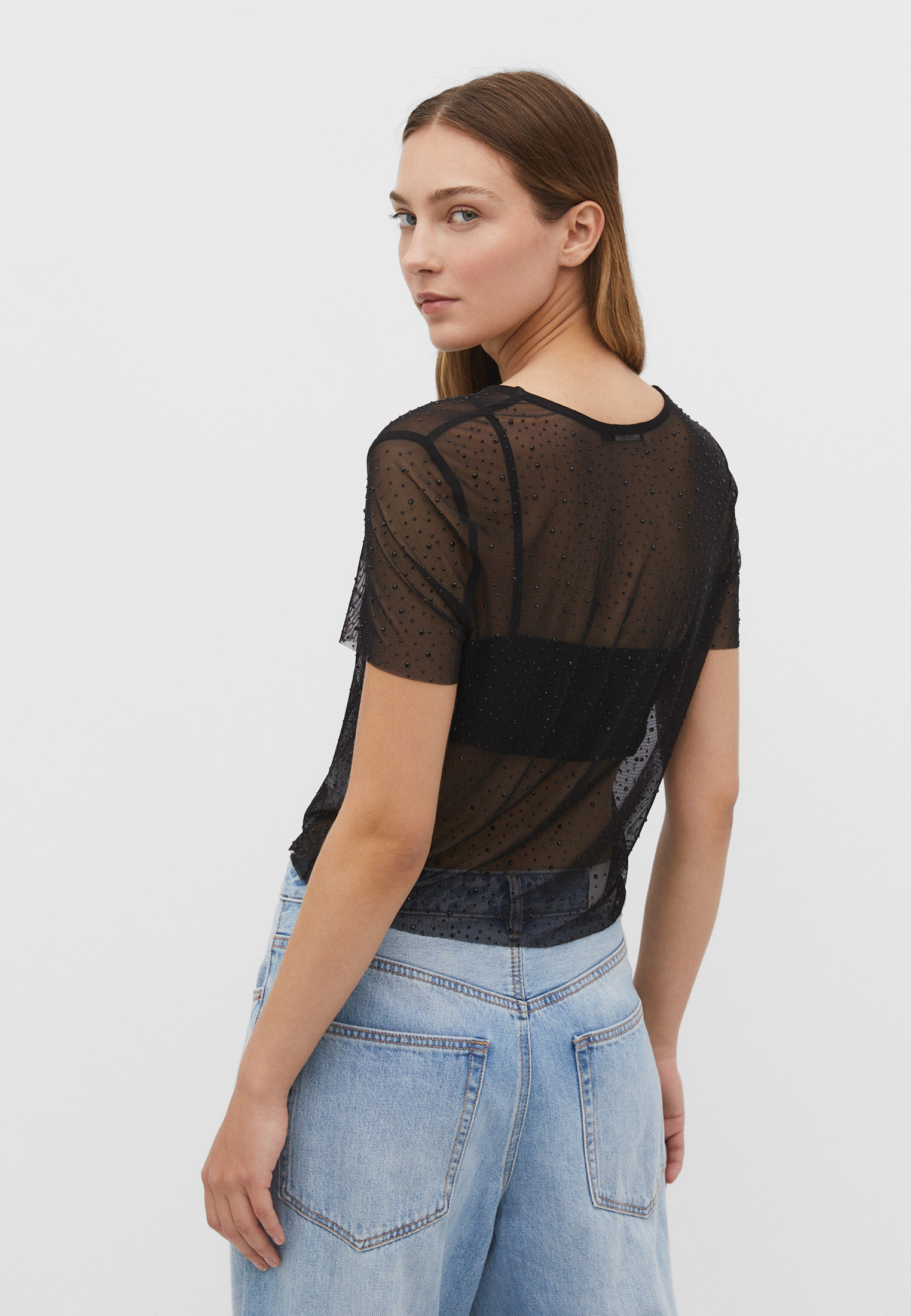 Camiseta transparente 2025 lunares stradivarius