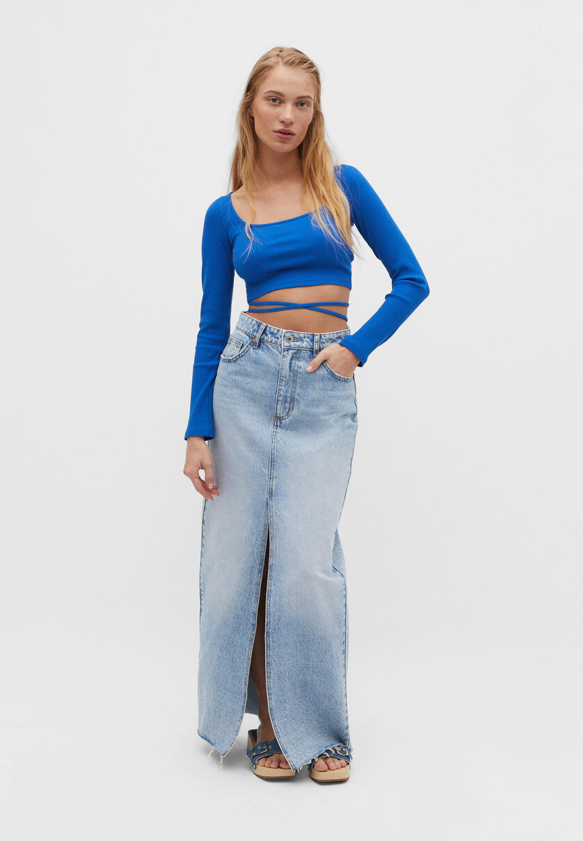 Top online azul stradivarius