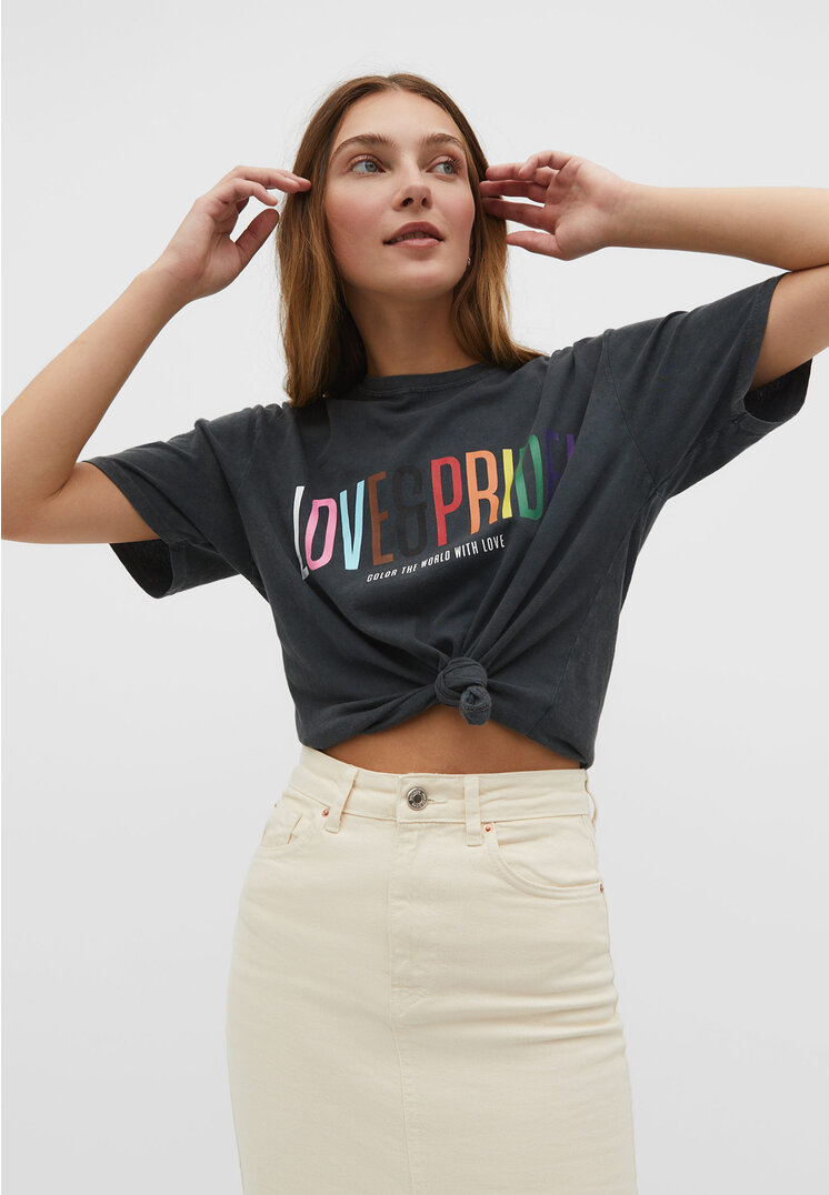 Stradivarius Shirt Pride Graumeliert L
