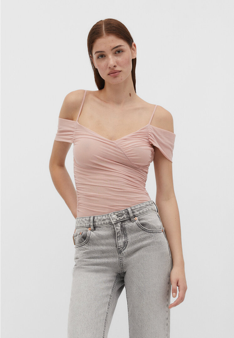 

Stradivarius Ballerina-Body aus Tüll Pastellrosa XS