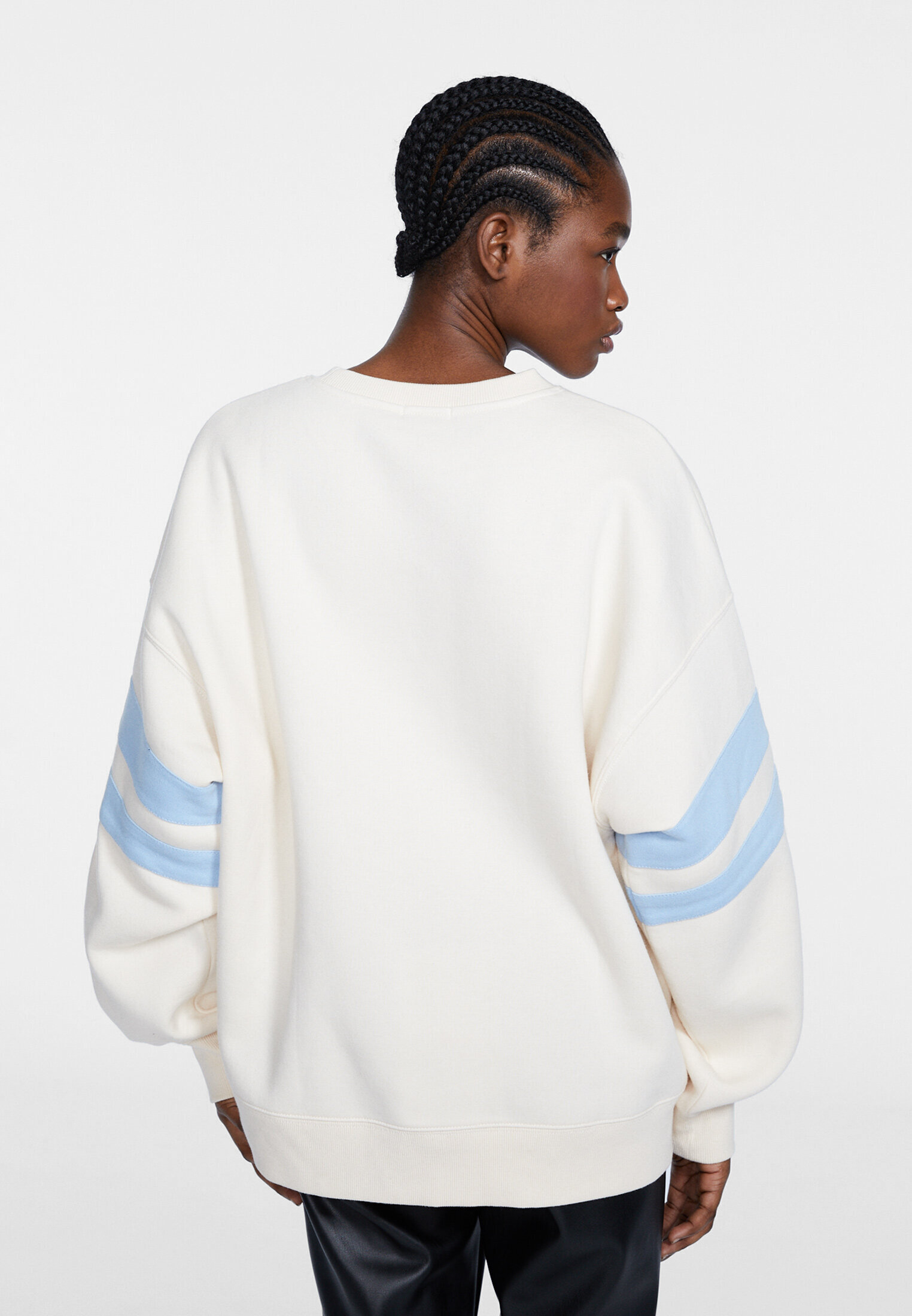 Oversized discount striped sweatshirt