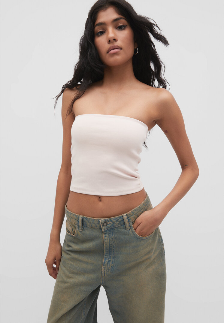 

Stradivarius Basic-Bandeau-Top Puderrosa XS