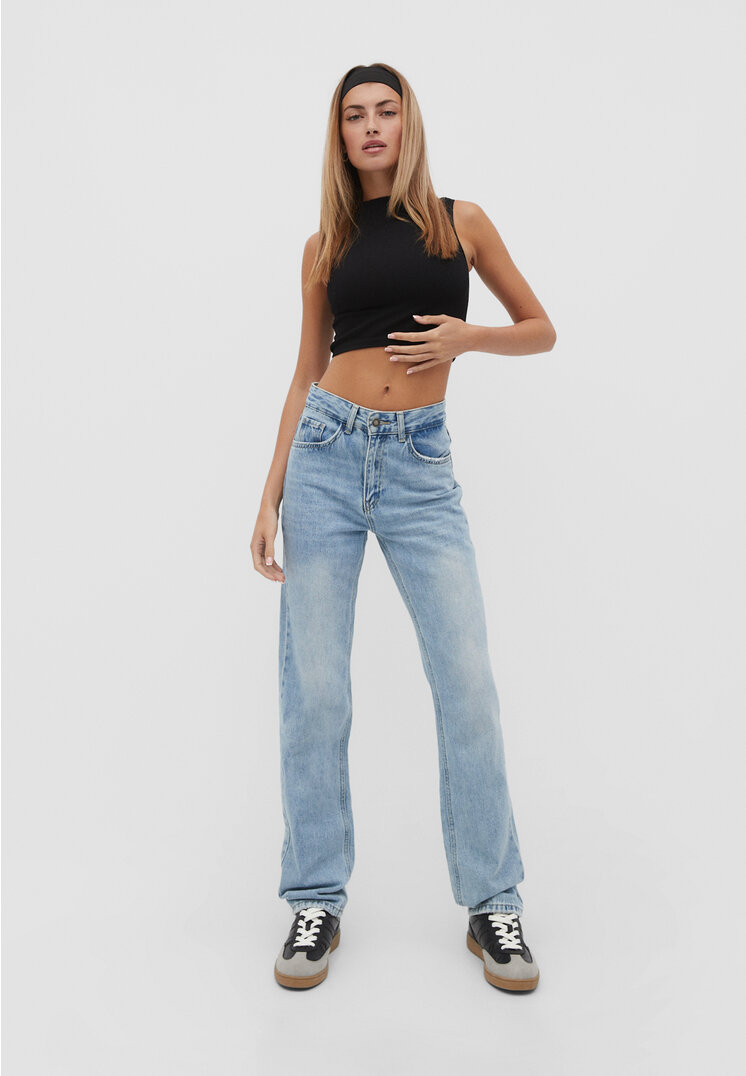 

Stradivarius Nahtloses Top Schwarz XL