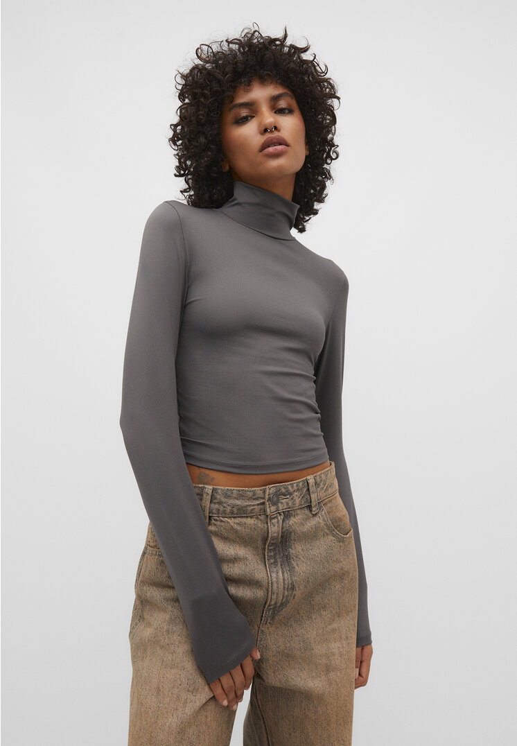 

Stradivarius Shirt aus Polyamid Grau L