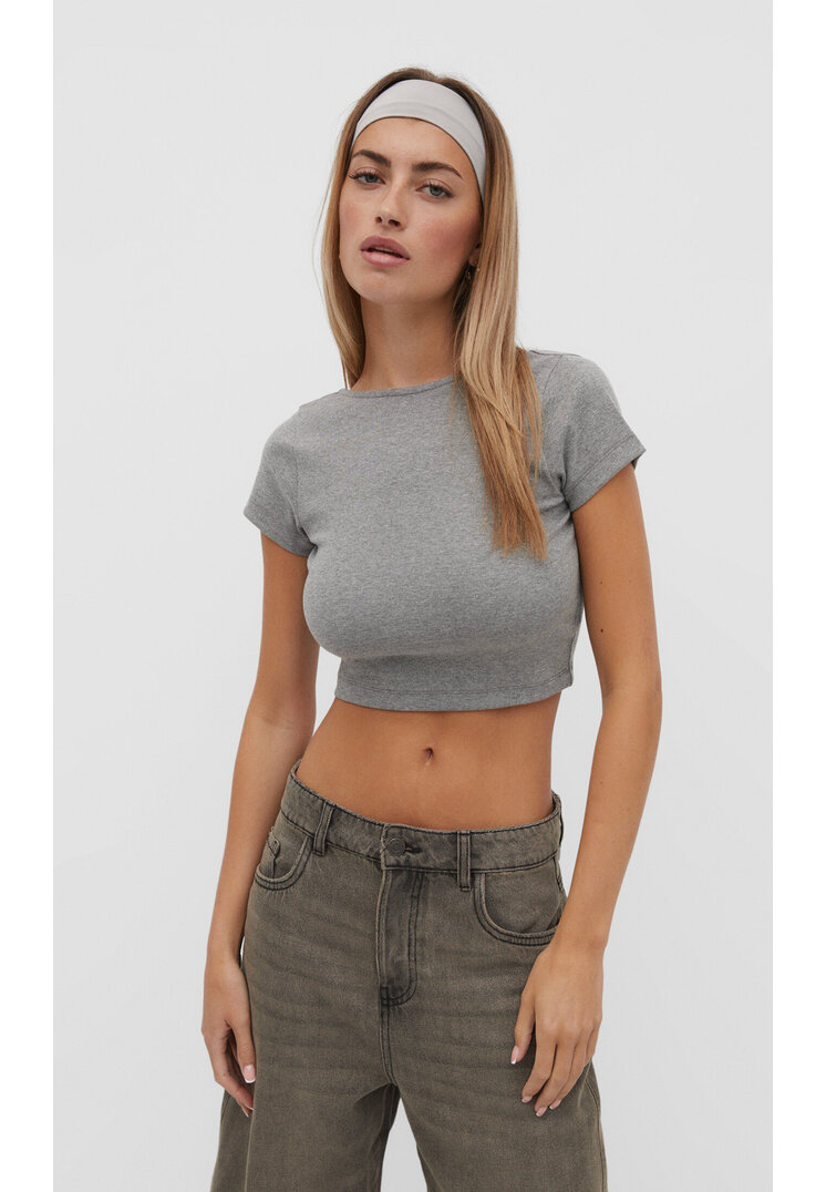 

Stradivarius Shirt mit Rückenausschnitt Dunkelgrau XS