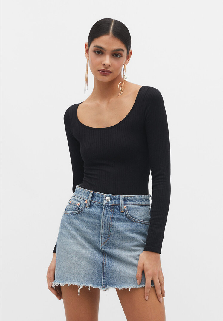 

Stradivarius Rückenfreier Body mit Bändern Schwarz XS