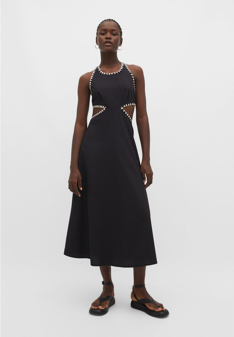 

Stradivarius Langes Kleid mit seitlichen Cut-outs Schwarz S