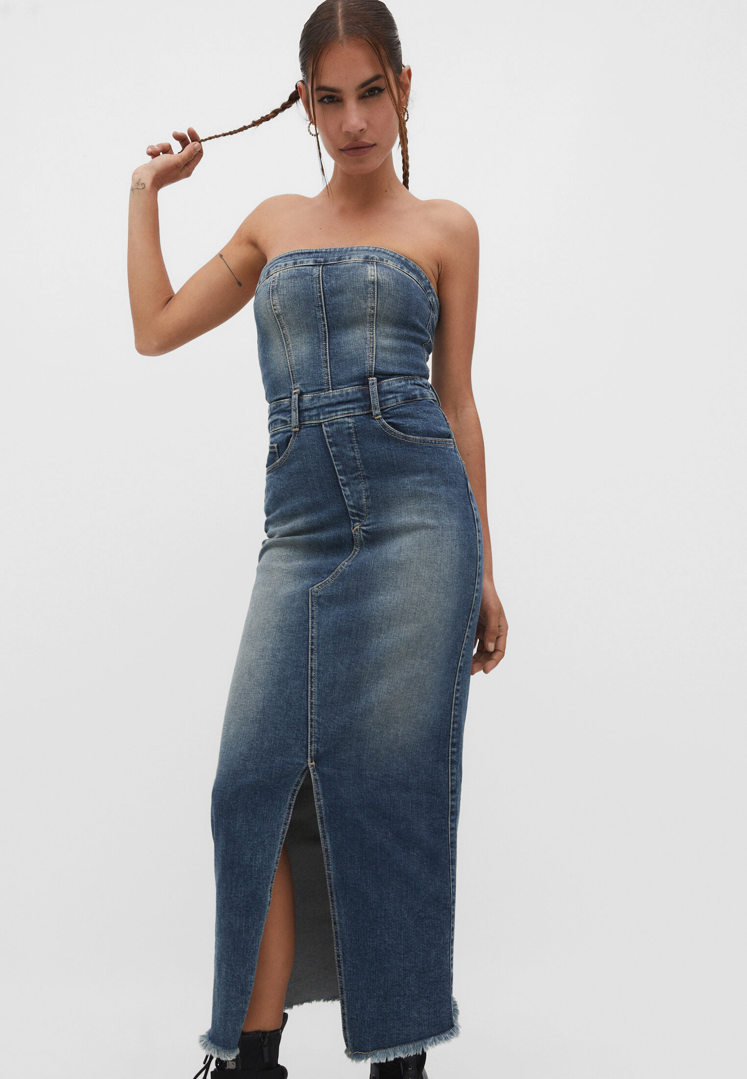 Robe en best sale jean stradivarius