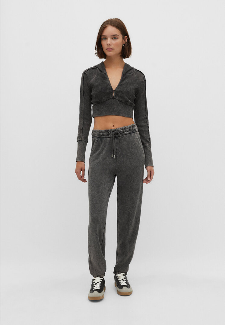 

Stradivarius Spodnie jogger z dzianiny dresowej Ciemnoszary XL
