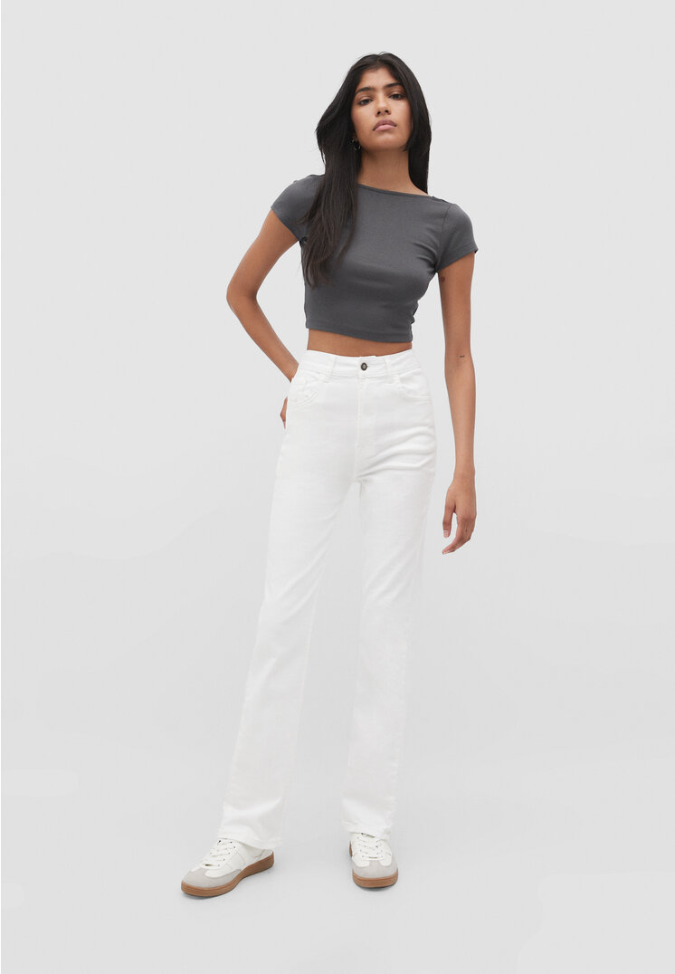 

Stradivarius Straight-Leg-Jeans im Comfort-Fit Weiß 42