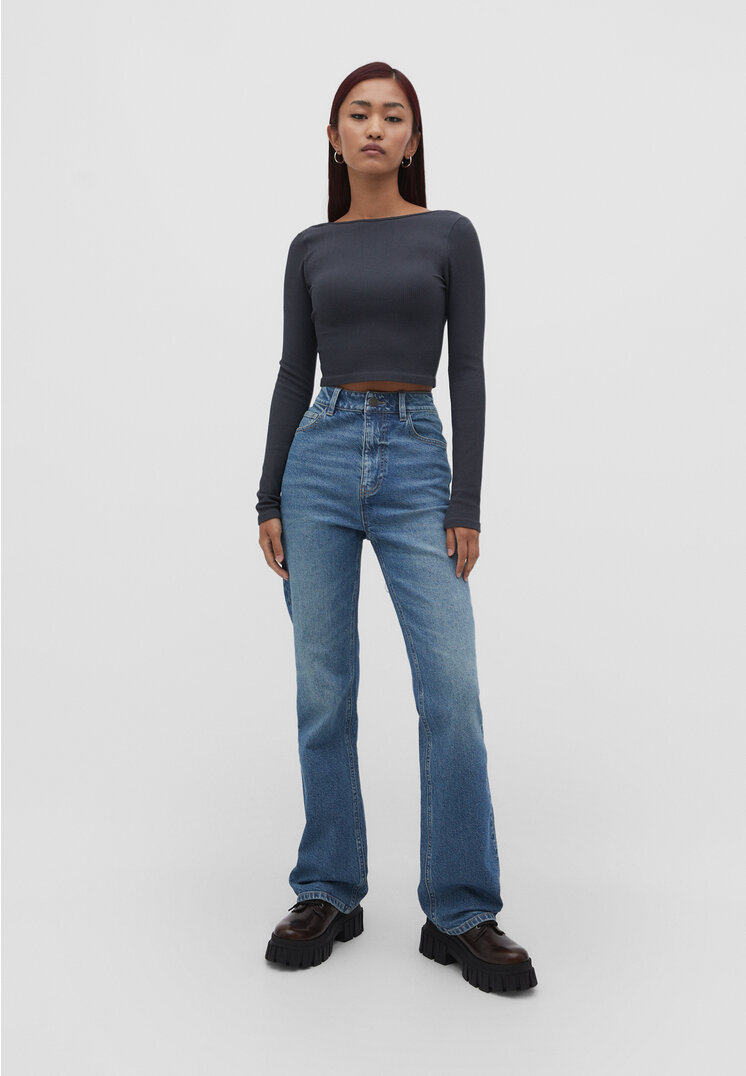 

Stradivarius Straight-Leg-Jeans im Comfort-Fit Medium dark blue Denim 38