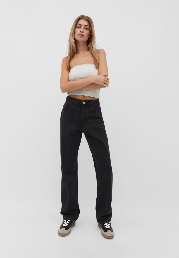 

Stradivarius Straight-Jeans schwarzer Denim 42