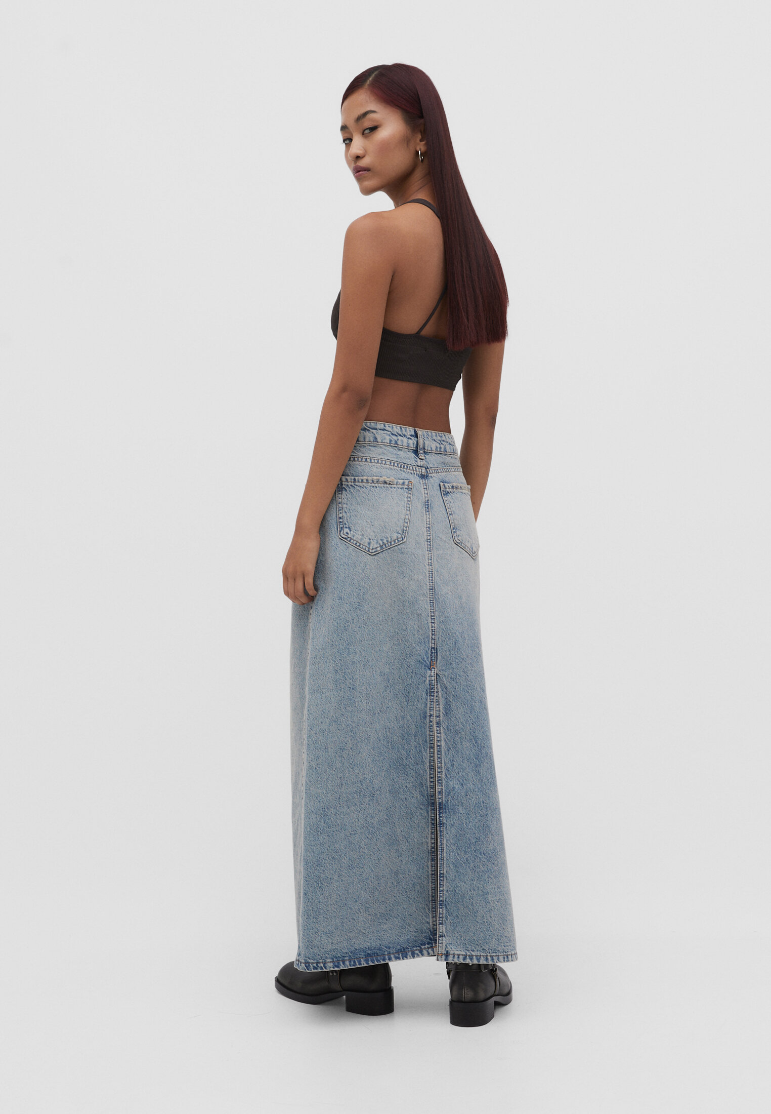 Lange denim rok