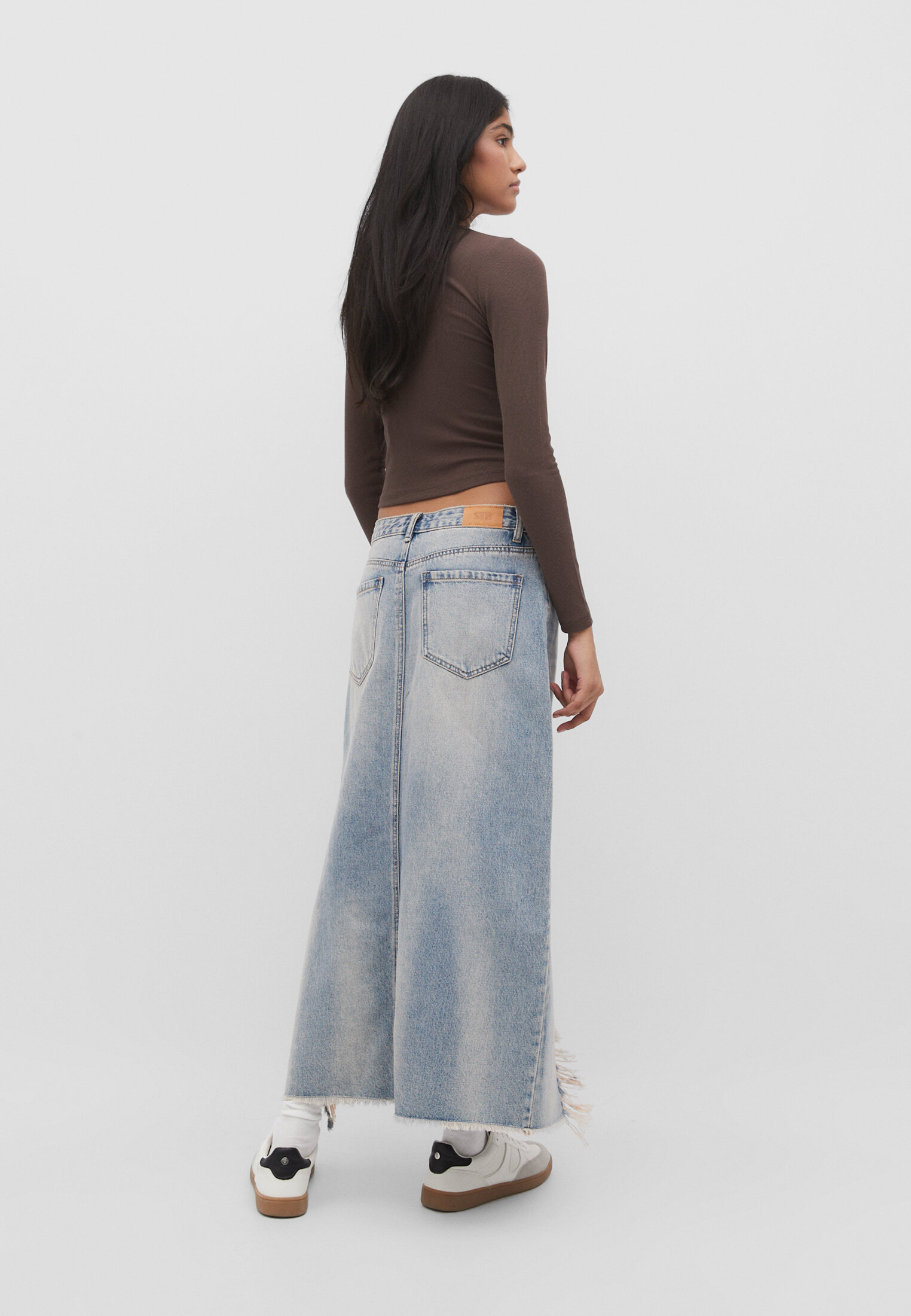 Zadie distressed denim skirt sale