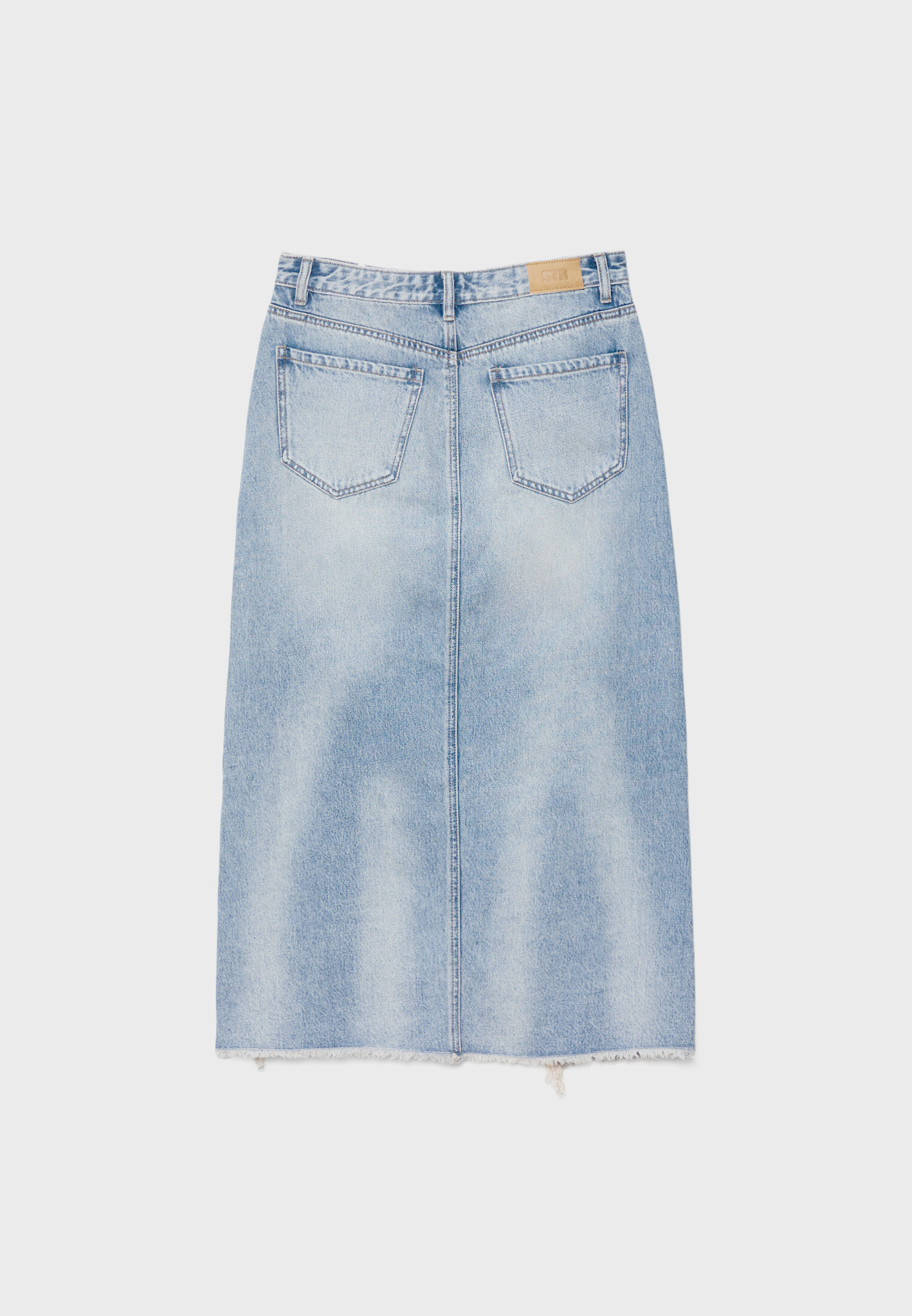 Zara ripped hotsell denim pencil skirt