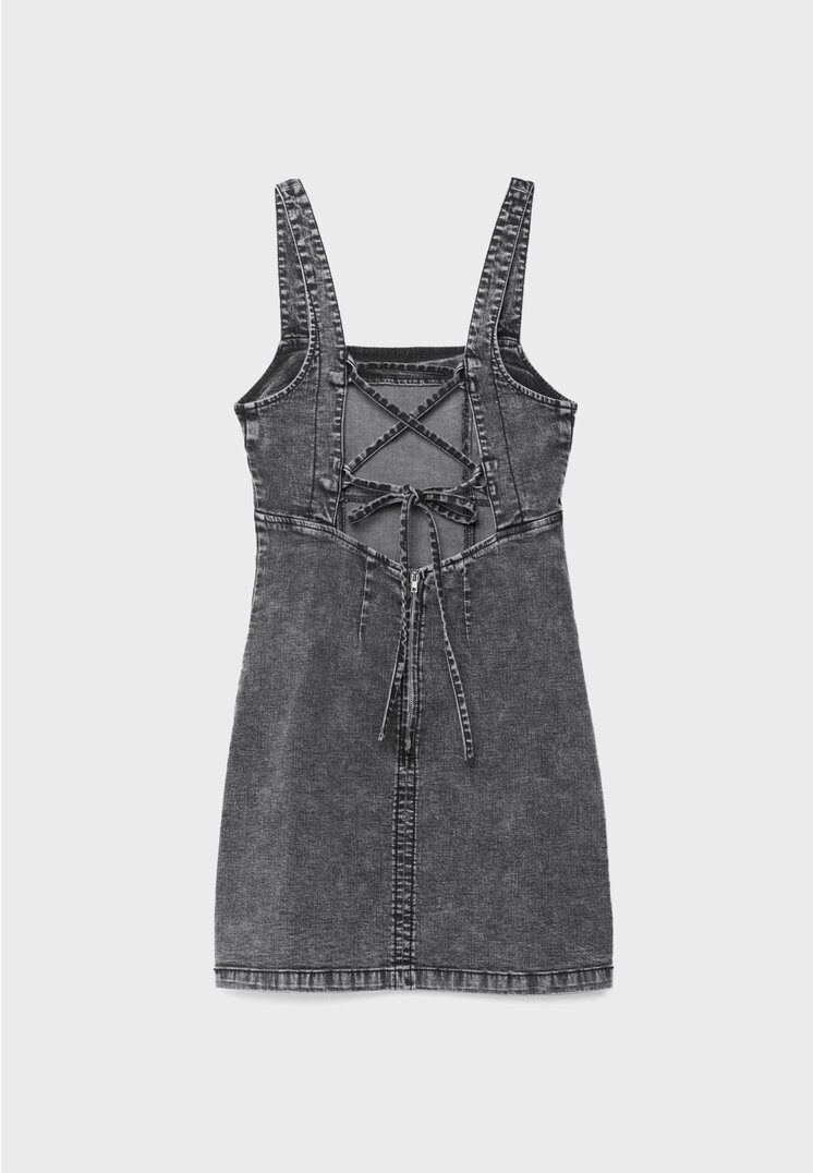 Short denim dress sales h&m