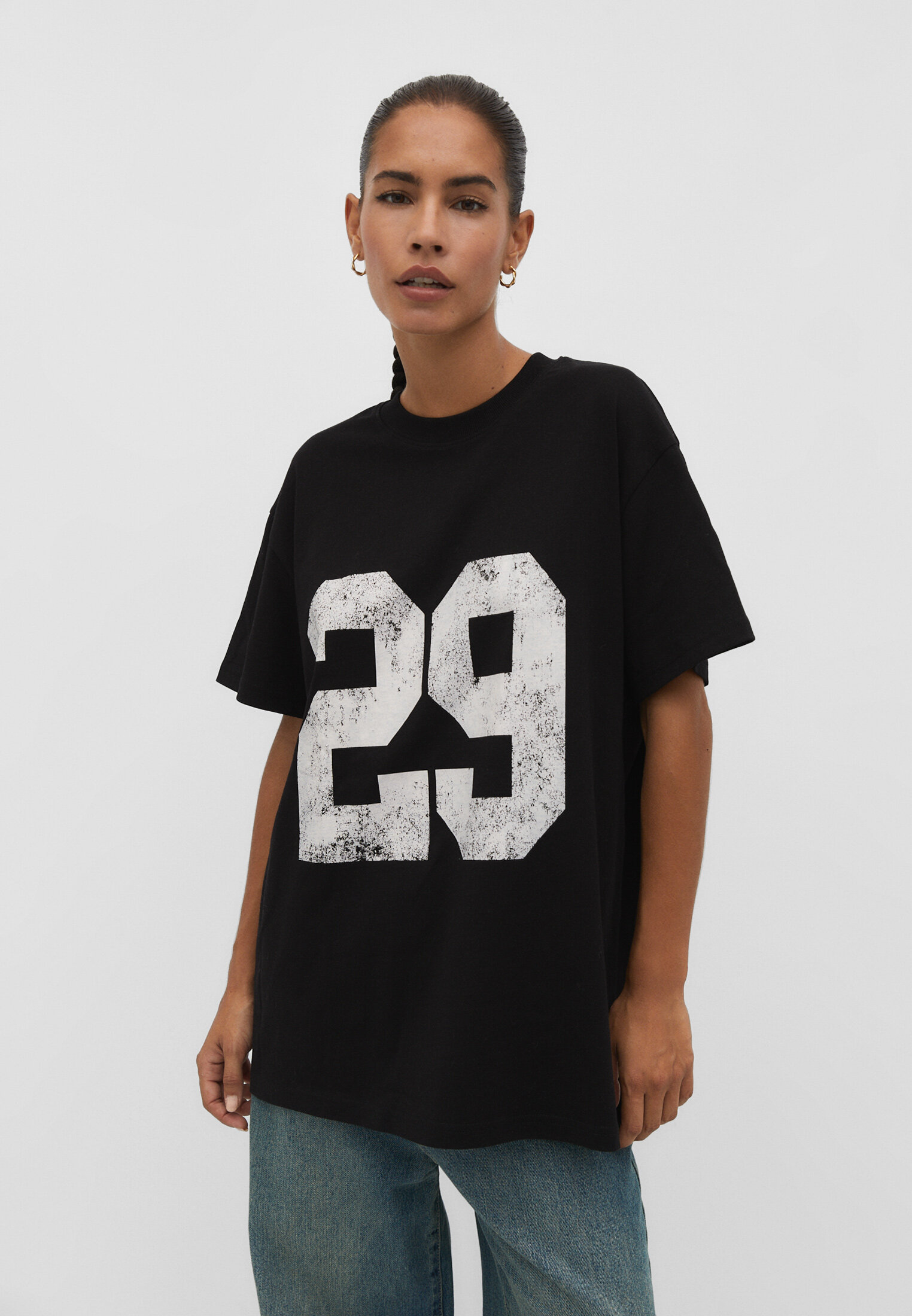 Oversized black t shirt cheap women's